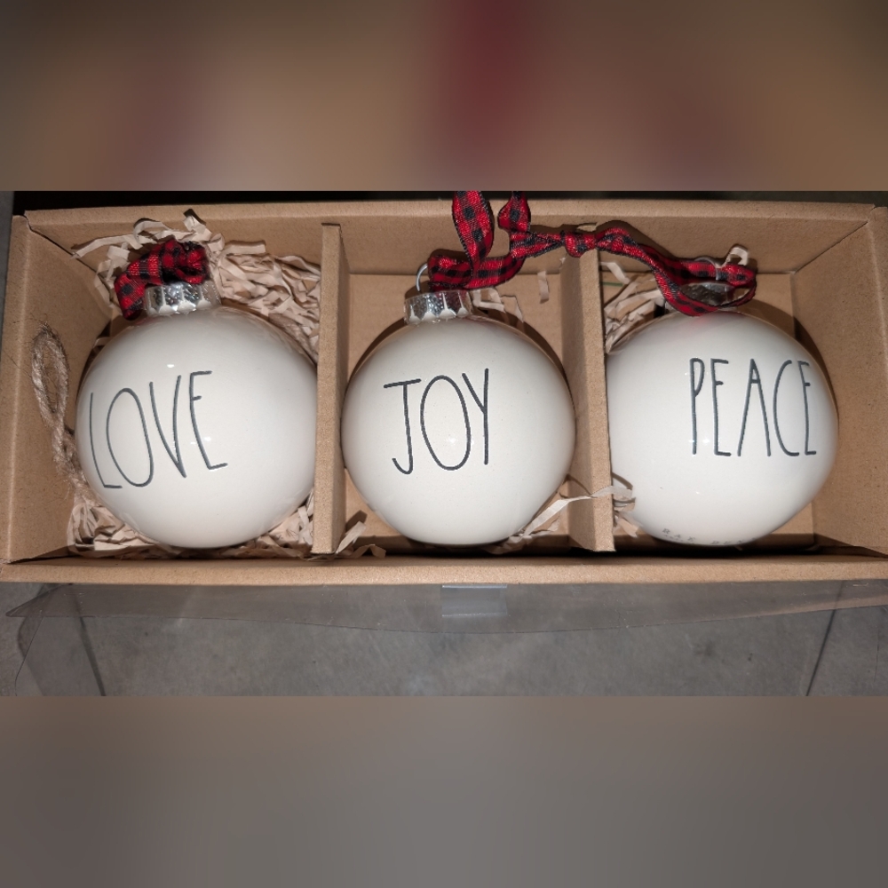 Joyful White Holiday Ornaments